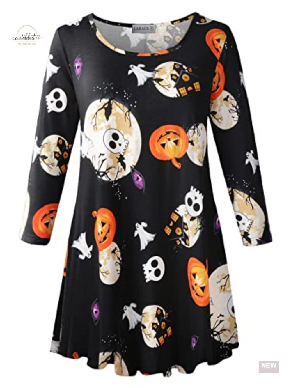 Plus Size 3/4 Sleeve Tunic Top Soft Stretchy Fall Casual Blouse